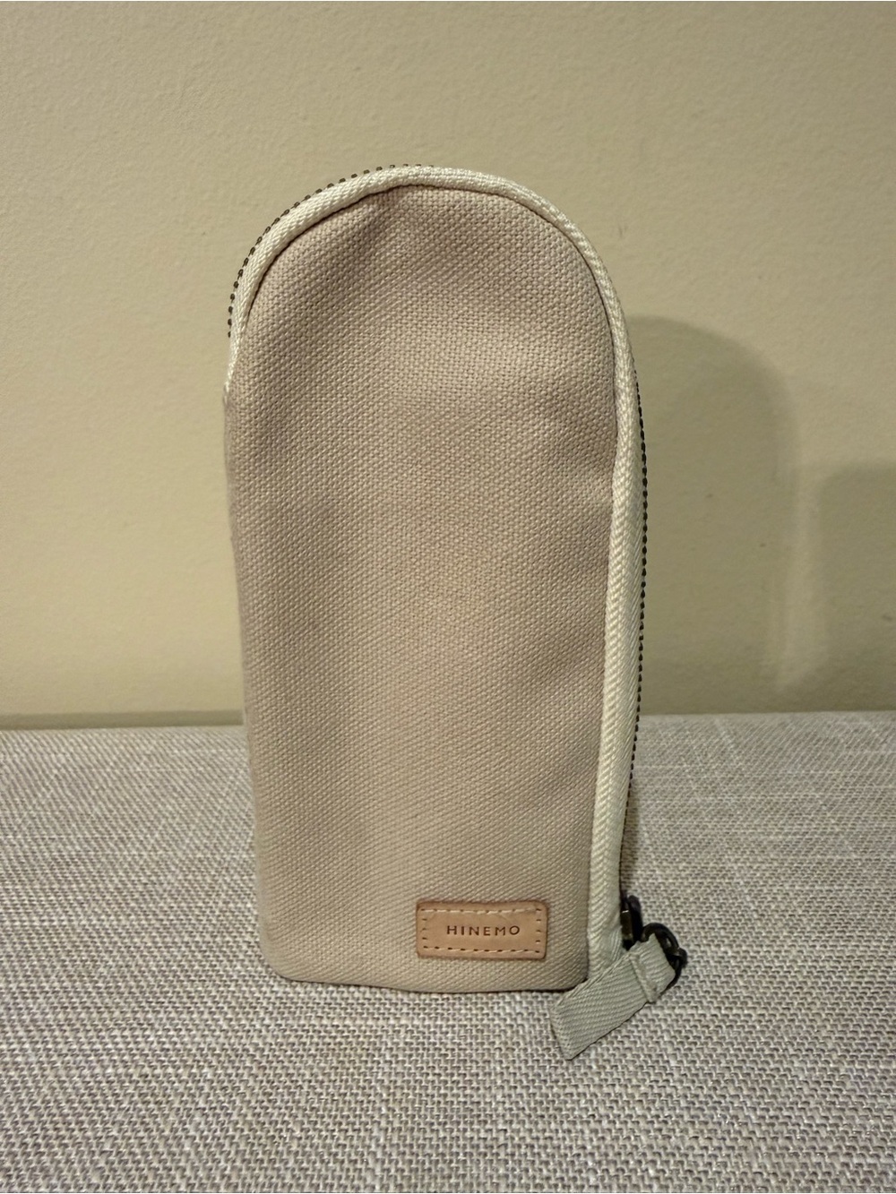 Lihit Lab Hinemo Japanese Canvas Stand Pouch Beige Fuji Kinbai Desk Case